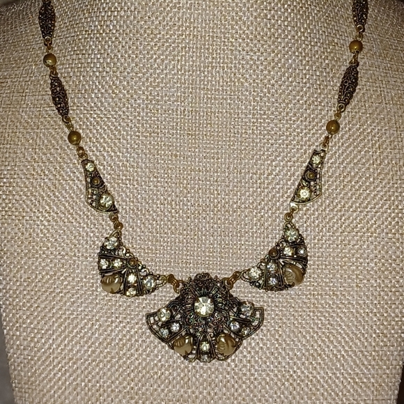 Vintage Western Germany Necklace and Clip on Earring set - Picture 3 of 11